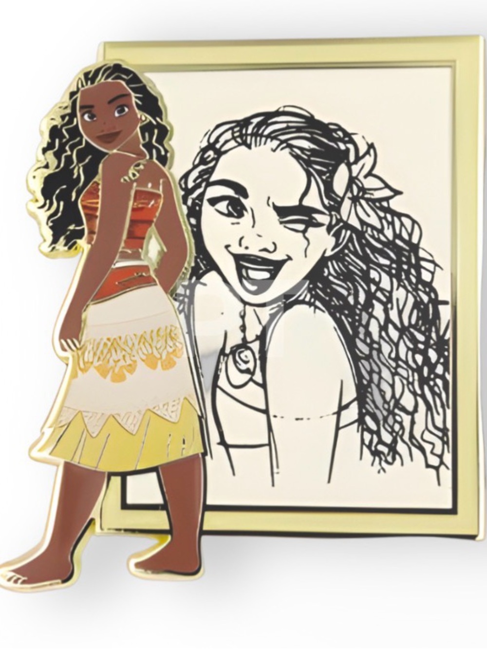 Disney Moana Enamel Pin in Brown, Yellow, White